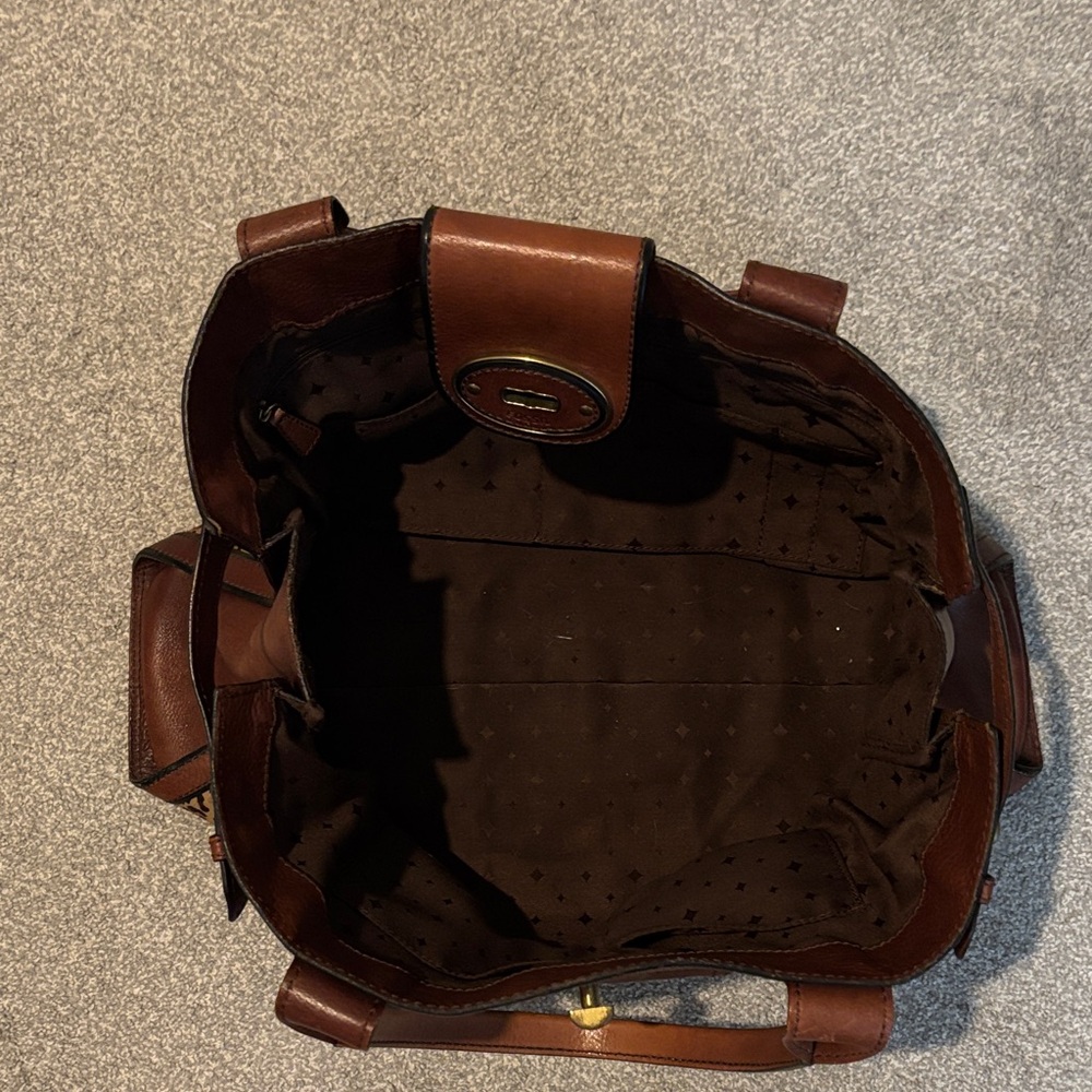 Fossil Brown Leopard Print Weekender Women's Bag - Picture 7 of 7